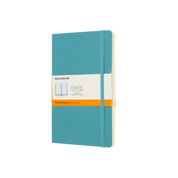 MOLESKINE Notizbuch L/A5 715505 liniert, SC, Riff Blau