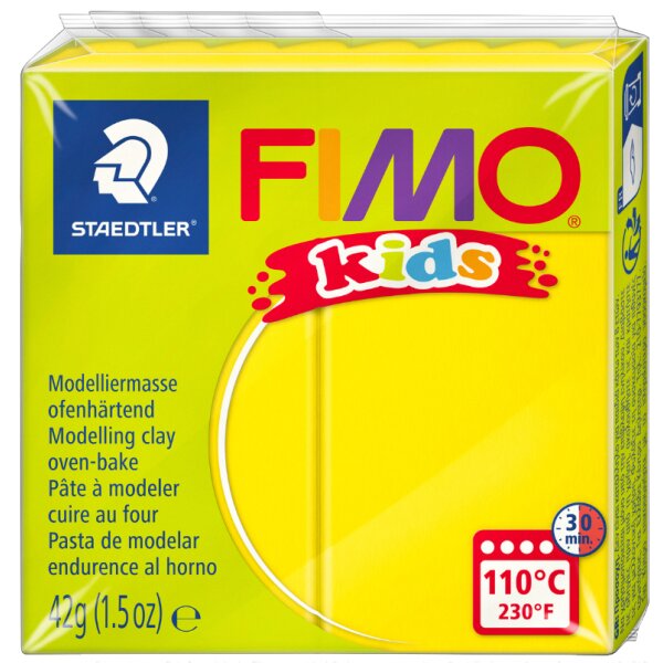 FIMO kids Modelliermasse, ofenh&auml;rtend, gelb, 42 g