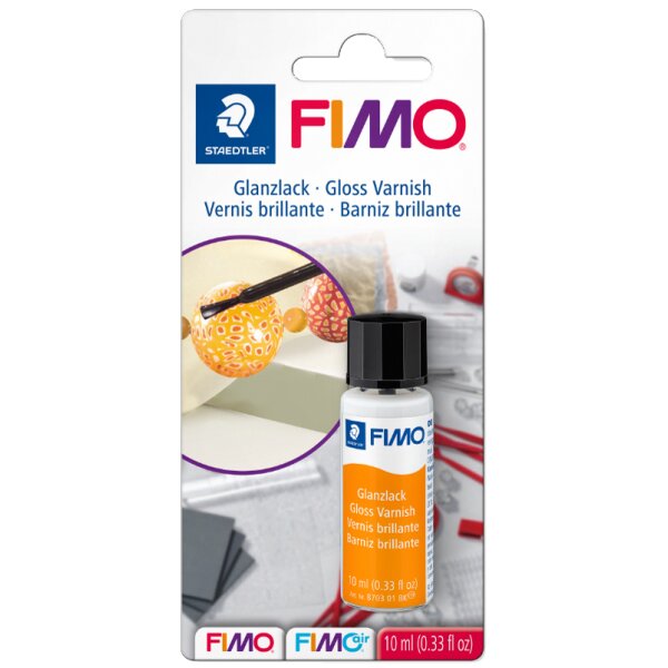 FIMO Glanzlack, 10 ml im Gläschen, Pinsel im Deckel