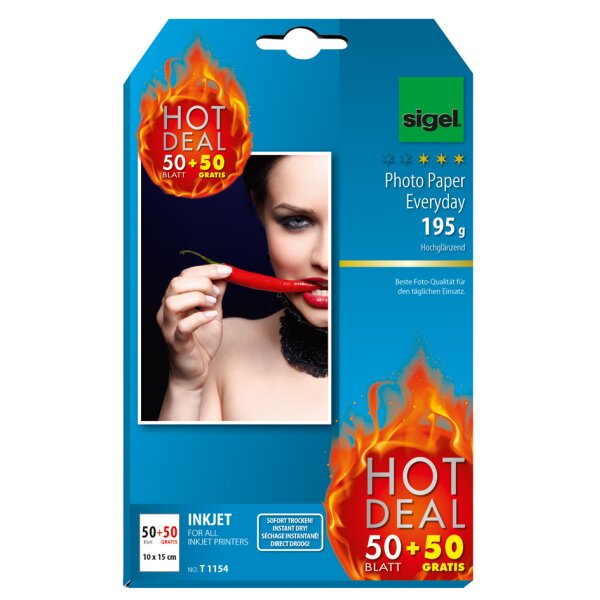 sigel InkJet-Everyday-Foto-Papier "HOT DEAL", 10 x 15 cm