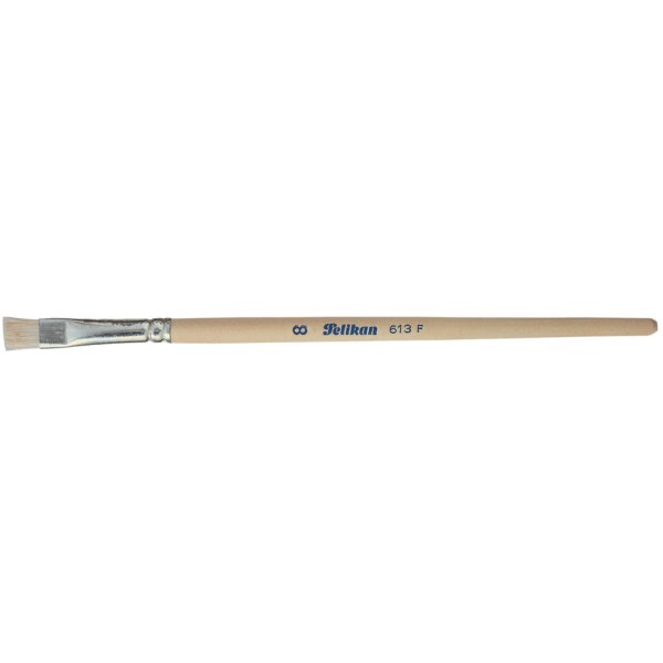 Pelikan Borstenpinsel 613 F, Gr. 10, unlackierter Holzstiel
