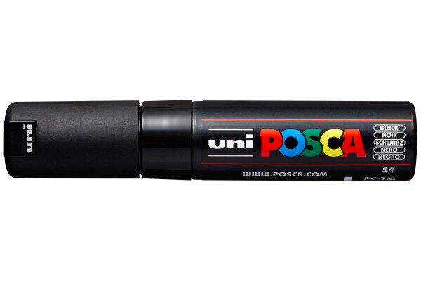 UNI-BALL Posca Marker 4.5-5.5mm PC-7M BLACK schwarz, Rundspitze