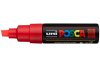 UNI-BALL Posca Marker 8mm PC-8K F.RED fluo rot, Keilspitze