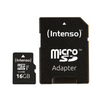 INTENSO Micro SDHC Card PRO 16GB 3433470 with adapter, UHS-I