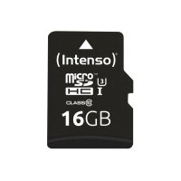 INTENSO Micro SDHC Card PRO 16GB 3433470 with adapter, UHS-I