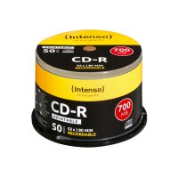 INTENSO CD-R Cake Box 80MIN/700MB 1801125 52x Printable...