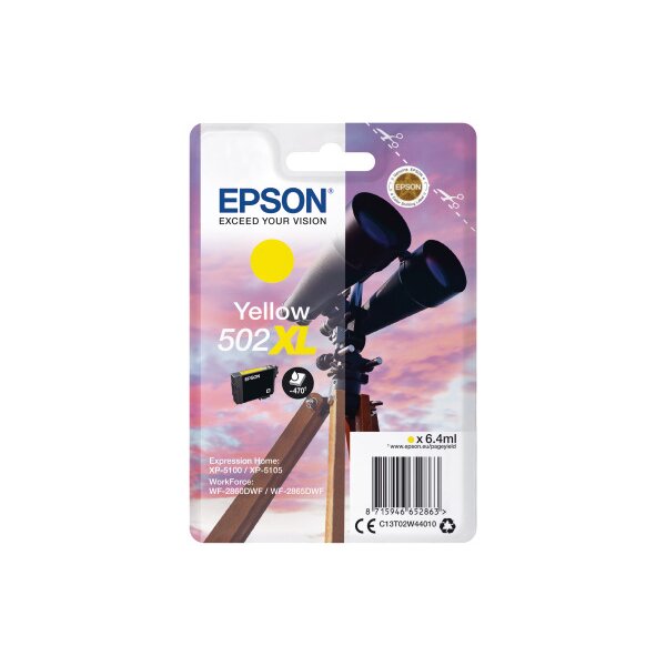 EPSON Tintenpatrone 502XL yellow T02W440 WF-2860/XP-5100 470 Seiten