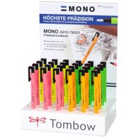 Tombow Stylo-gomme MONO zero fluo, présentoir de 24