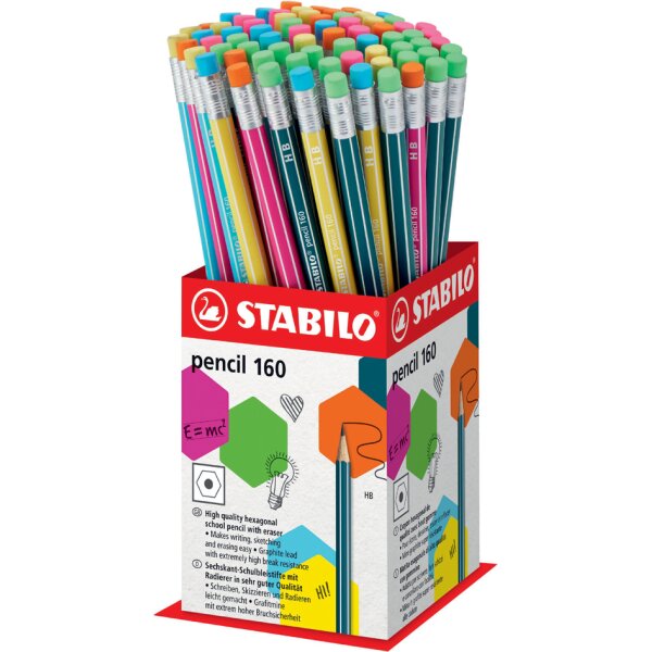 STABILO Bleistift pencil 160, mit Radierer, 72er Display