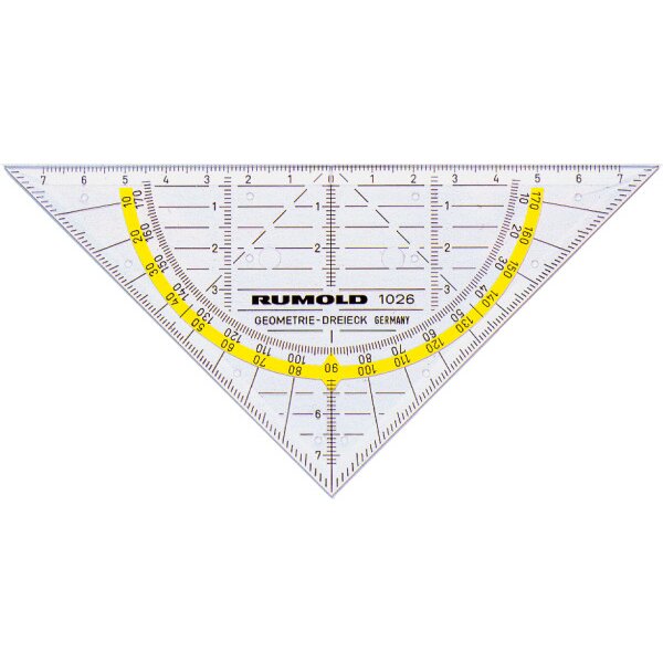 RUMOLD Geodreieck 14cm 1026 farbig/transp.