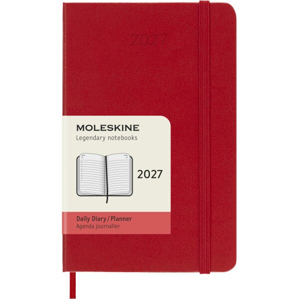 MOLESKINE Agenda Classic Pocket 2027 DHF212DC2Y27 1T/1S scharlachrot HC 9x14cm