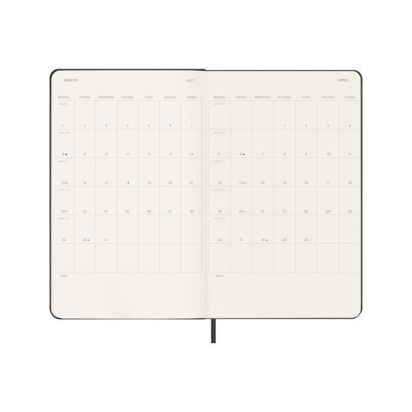 MOLESKINE Agenda Classic Large 2027 DHB12WV3Y27 1S/2P noir HC 13x21cm