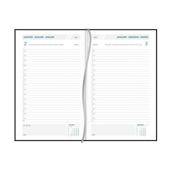 AURORA Agenda Florence Daily 2027 3215B 1T/1S blau ML 14x21cm