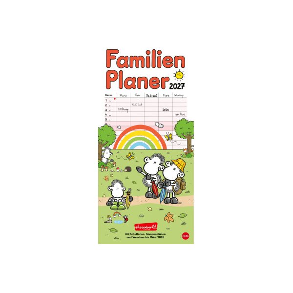 HEYE Planificateur Sheepworld 2027 22343+27 1M/1P AL 5 colonnes 21x45cm