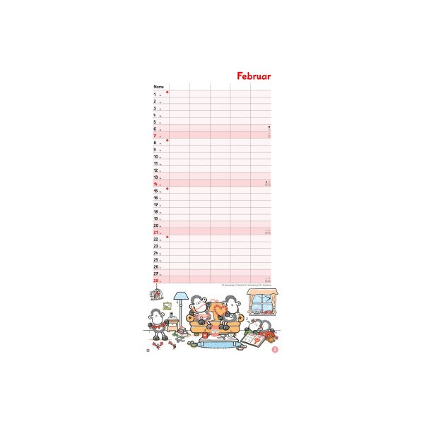 HEYE Planificateur Sheepworld 2027 22343+27 1M/1P AL 5 colonnes 21x45cm