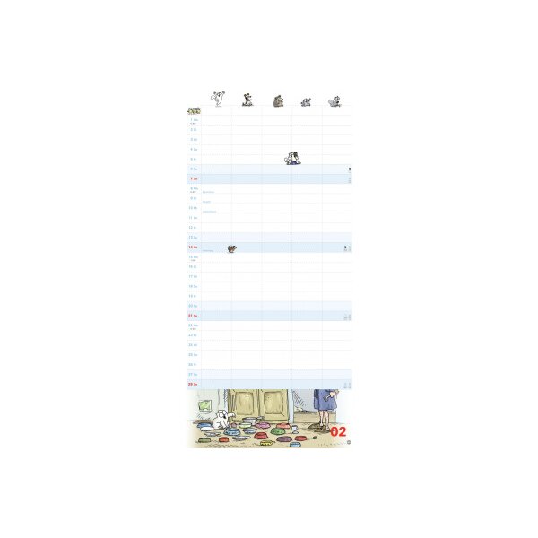 HEYE Calendrier familial 2027 23015+27 Simons Katze DE 21x45cm
