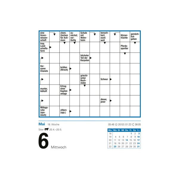 HARENBERG Abreisskalender 2026 2110400+26 Kreuzworträtsel DE 12.5x16cm