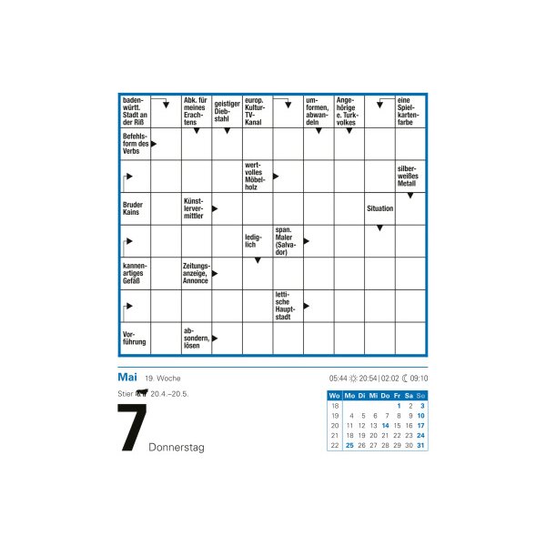 HARENBERG Abreisskalender 2026 2110400+26 Kreuzworträtsel DE 12.5x16cm