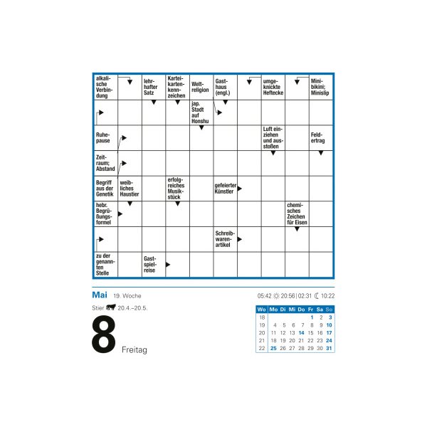 HARENBERG Abreisskalender 2026 2110400+26 Kreuzworträtsel DE 12.5x16cm