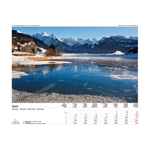 CALENDARIA Bildkalender 2027 9783036205915 Swiss Panorama ML 40x31cm