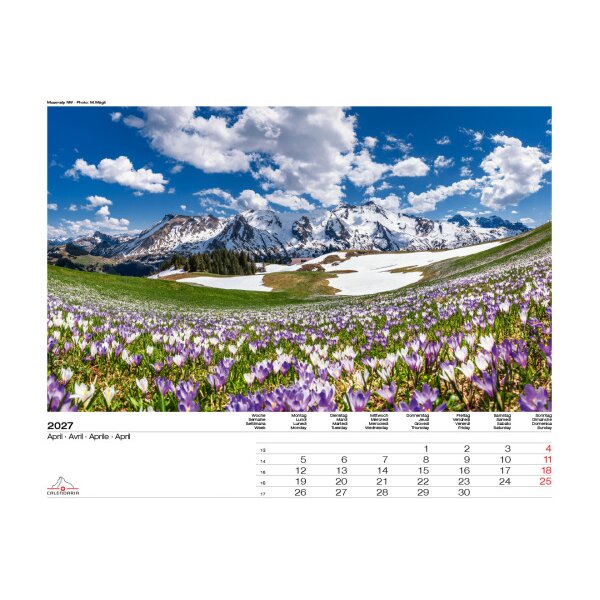 CALENDARIA Bildkalender 2027 9783036205915 Swiss Panorama ML 40x31cm