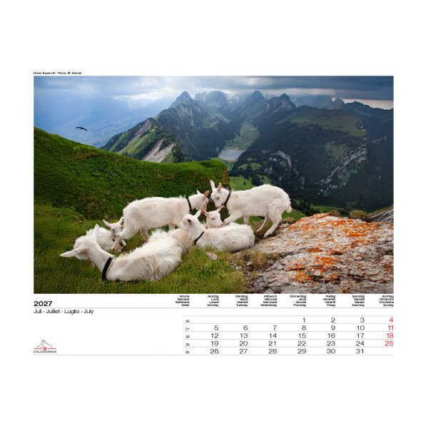CALENDARIA Bildkalender 2027 9783036205915 Swiss Panorama ML 40x31cm