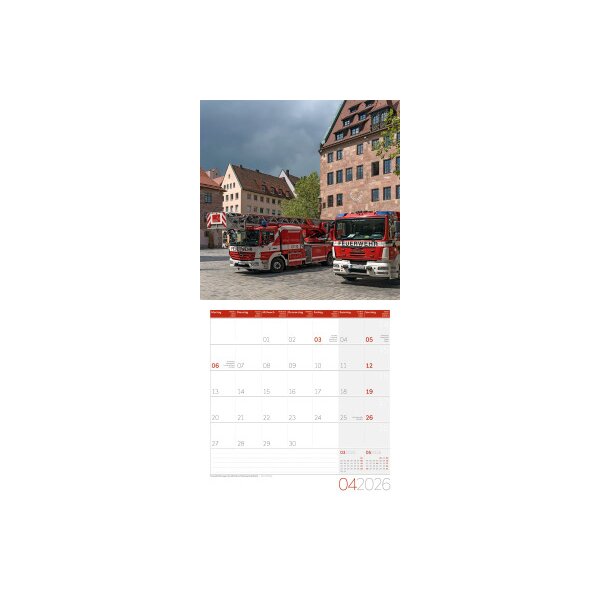 ACKERMANN Calendrier 2026 4617 Feuerwehr ML 30x30cm
