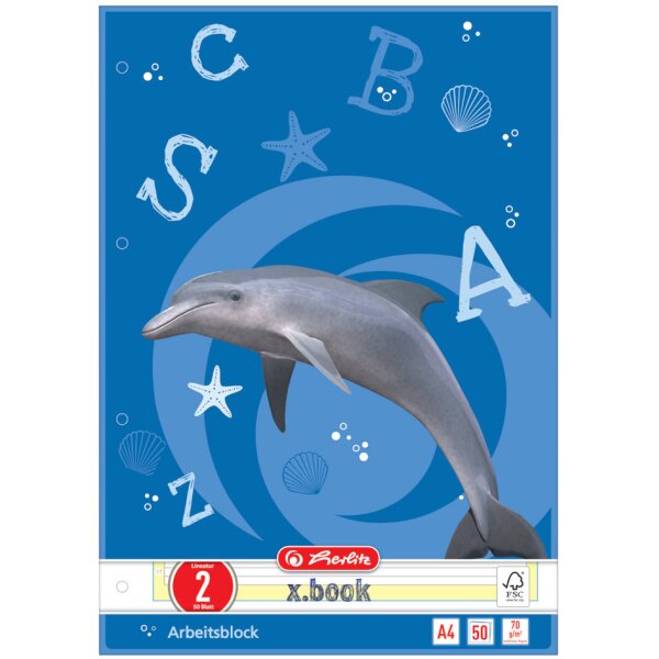 herlitz Arbeitsblock x.book, DIN A4, Lineatur 3