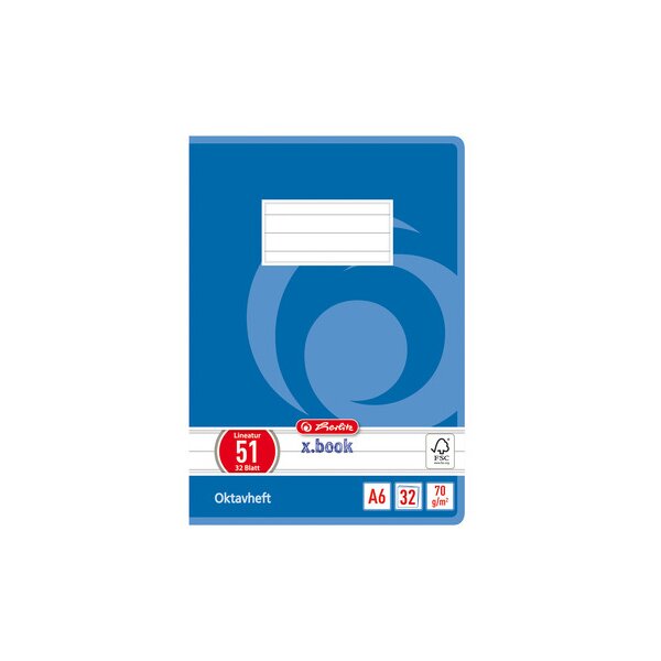 herlitz Cahier Octave x.book, A6, quadrill&eacute;, 70g/m2