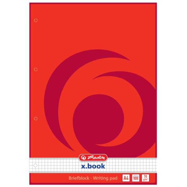 herlitz Bloc de papier à lettres A4, 4 perforations