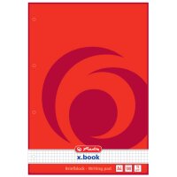 herlitz Briefblock DIN A4, 4-fach gelocht, kariert