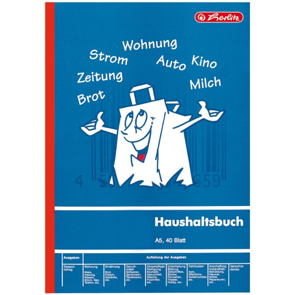herlitz Formularbuch Haushaltsbuch, DIN A5, 40 Blatt