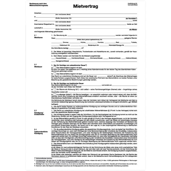 herlitz Vordruck "Mietvertrag", DIN A4, 4-seitig