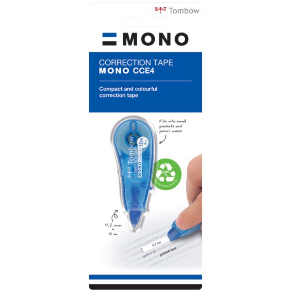 Tombow Korrekturroller "MONO CT-CCE4", 4,2 mm x 6 m, blau