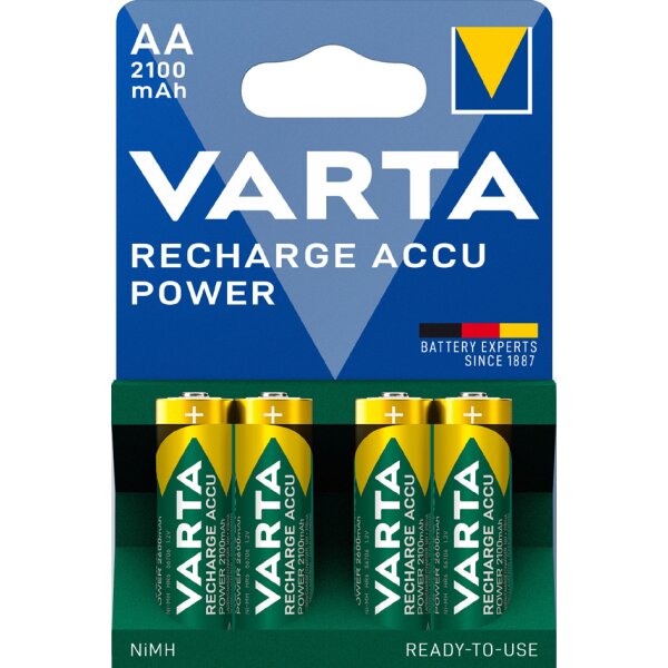 VARTA NiMH Akku "RECHARGE ACCU Power", Mignon (AA), 2100 mAh