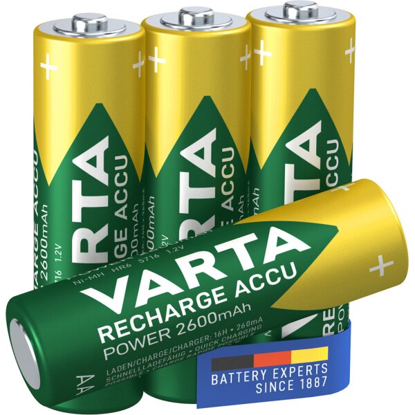 VARTA NiMH Akku "Rechargeable Accu", Mignon (AA), 2.600 mAh