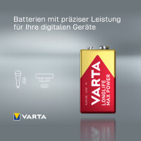 VARTA Alkaline Batterie Longlife Max Power", E-Block (9V)