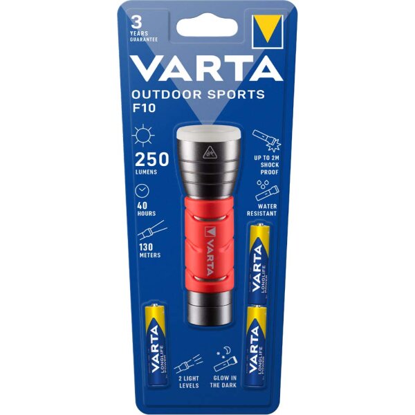 VARTA Lampe de poche LED Outdoor Sports F10, 3 AAA
