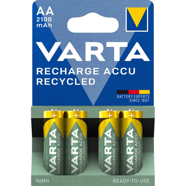 VARTA NiMH Akku "RECHARGE ACCU Recycled", Mignon AA, 2100mAh