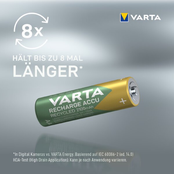 VARTA NiMH Akku "RECHARGE ACCU Recycled", Mignon AA, 2100mAh