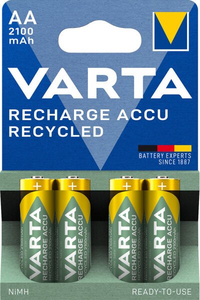 VARTA Pile NiMH RECHARGE ACCU Recycled, Micro AA, 2100 mAh