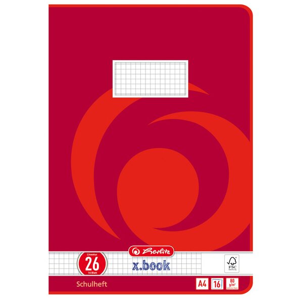 herlitz Schulheft x.book, DIN A4, Lineatur 22 kariert