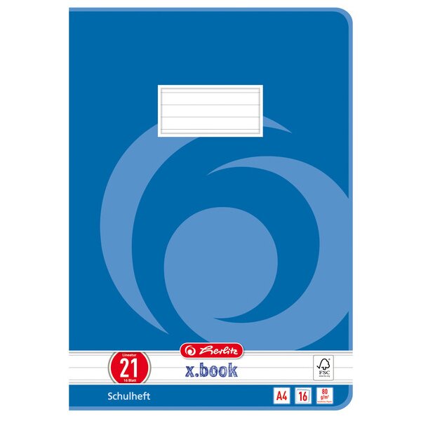 herlitz Schulheft x.book, DIN A4, Lineatur 22 kariert