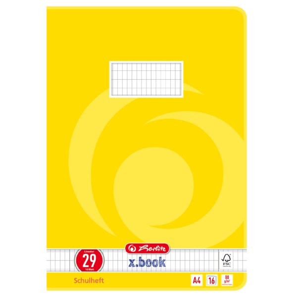 herlitz Schulheft x.book, DIN A4, Lineatur 38 kariert
