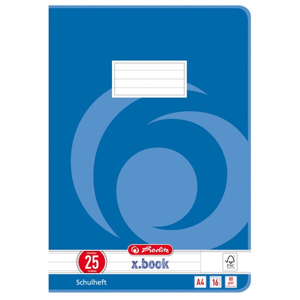 herlitz Schulheft x.book, DIN A4, Lineatur 38 kariert
