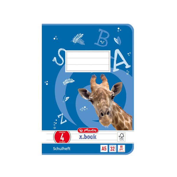 herlitz Schulheft x.book, DIN A5, Lineatur 7 kariert