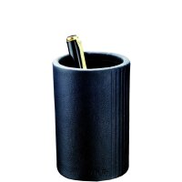 Läufer Stifteköcher LA LINEA, aus Leder, weiss