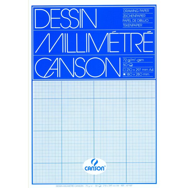 CANSON Millimeterpapier-Block, DIN A3, 90 g qm