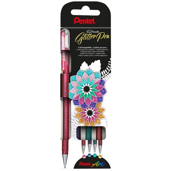 Pentel Stylo roller à encre gel Hybrid Dual Metallic, set