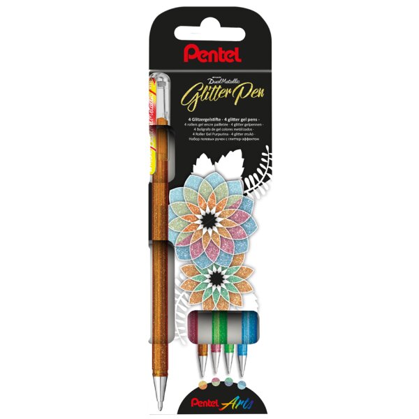 Pentel Stylo roller &agrave; encre gel Hybrid Dual Metallic, set